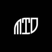 mto lettera logo design su sfondo nero. mto creative iniziali lettera logo concept. disegno della lettera mto. vettore