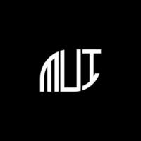 disegno del logo della lettera mui su sfondo nero. mui creative iniziali lettera logo concept. disegno della lettera mui. vettore