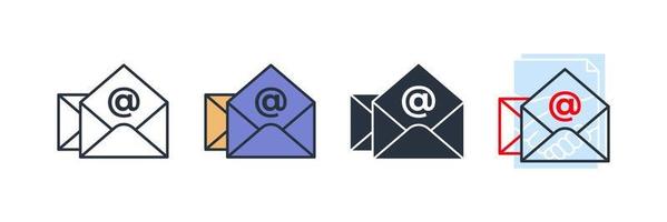 illustrazione vettoriale del logo dell'icona e-mail. modello di simbolo di busta posta per la raccolta di grafica e web design