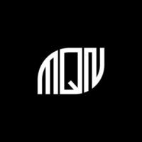 design del logo della lettera mqn su sfondo nero. concetto di logo della lettera di iniziali creative di mqn. disegno della lettera mqn. vettore