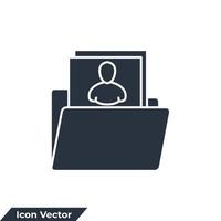 illustrazione vettoriale del logo dell'icona del portafoglio. modello di simbolo di cartella per la raccolta di grafica e web design
