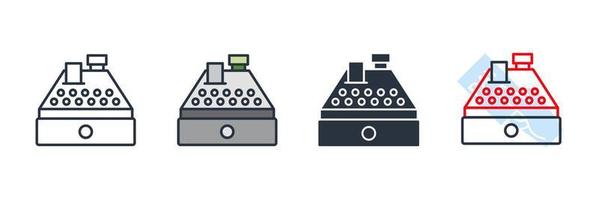 illustrazione vettoriale del logo dell'icona del registratore di cassa. modello di simbolo della macchina cassiera per la raccolta di grafica e web design