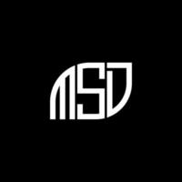 design del logo della lettera msd su sfondo nero. concetto di logo della lettera di iniziali creative msd. disegno della lettera msd. vettore