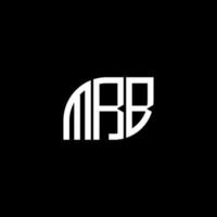 mrb lettera logo design su sfondo nero. mrb creative iniziali lettera logo concept. disegno della lettera mrb. vettore