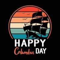 design t-shirt columbus day vettore