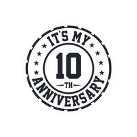 Celebrazione del 10° anniversario di matrimonio, è il mio 10° anniversario vettore