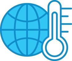 la linea del riscaldamento globale si è riempita di blu vettore