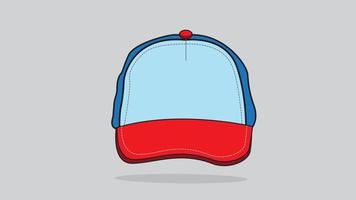 illustrazione vettoriale di vista frontale del cappello da baseball