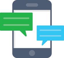 icona piatta della chat mobile vettore