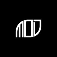 design della lettera mod. design del logo della lettera mod su sfondo nero. concetto di logo della lettera di iniziali creative mod. design della lettera mod. design del logo della lettera mod su sfondo nero. m vettore