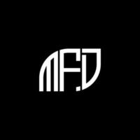 mfd lettera design.mfd lettera logo design su sfondo nero. mfd creative iniziali lettera logo concept. mfd lettera design.mfd lettera logo design su sfondo nero. m vettore