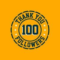 grazie celebrazione dei 100 follower vettore