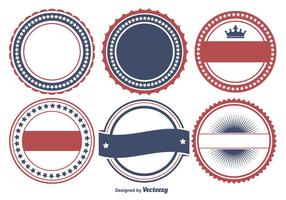 Insieme variopinto di forma del distintivo patriottico vettore