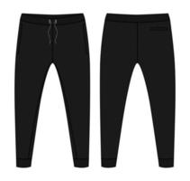 pantaloni della tuta illustrazione vettoriale modello di colore nero