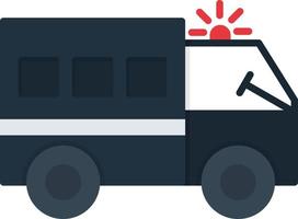 icona piana del furgone della polizia vettore