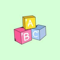 illustrazione vettoriale della scatola dell'alfabeto