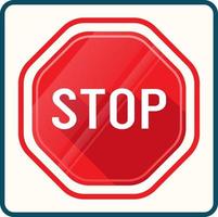 insieme dell'illustrazione del segnale di stop di divieto su sfondo color crema vettore