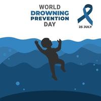 illustrazione della giornata mondiale per la prevenzione dell'annegamento vettore