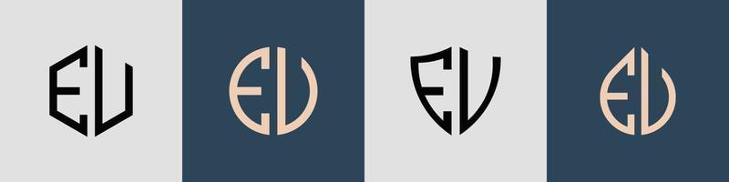 pacchetto creativo semplice di lettere iniziali eu logo design. vettore
