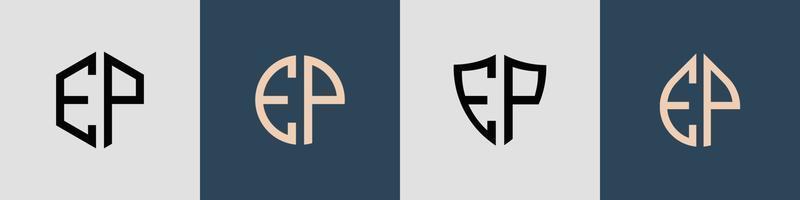 pacchetto creativo semplice di lettere iniziali ep logo design. vettore