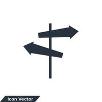 illustrazione vettoriale del logo dell'icona del cartello. modello di simbolo del segnale di direzione per la raccolta di grafica e web design