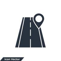 illustrazione vettoriale del logo dell'icona della strada. modello di simbolo di posizione della strada e del perno per la raccolta di grafica e web design