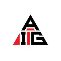 design del logo della lettera del triangolo aig con forma triangolare. monogramma aig triangolo logo design. modello di logo vettoriale triangolo aig con colore rosso. aig logo triangolare logo semplice, elegante e lussuoso.