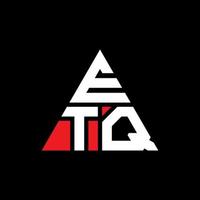 etq triangolo lettera logo design con forma triangolare. etq triangolo logo design monogramma. modello di logo vettoriale triangolo etq con colore rosso. etq logo triangolare logo semplice, elegante e lussuoso.