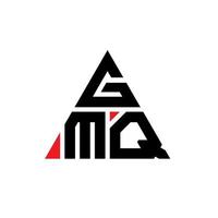design del logo della lettera triangolare gmq con forma triangolare. gmq triangolo logo design monogramma. modello di logo vettoriale triangolo gmq con colore rosso. logo triangolare gmq logo semplice, elegante e lussuoso.