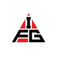 design del logo della lettera triangolare ifg con forma triangolare. monogramma di design del logo del triangolo ifg. modello di logo vettoriale triangolo ifg con colore rosso. ifg logo triangolare logo semplice, elegante e lussuoso.