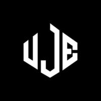 design del logo della lettera uje con forma poligonale. uje poligono e design del logo a forma di cubo. uje esagono logo modello vettoriale colori bianco e nero. monogramma uje, logo aziendale e immobiliare.
