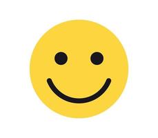 semplice faccia emozione e fumetto giallo emoji illustrazione vettoriale piatta.