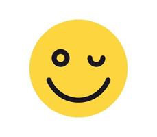 semplice faccia emozione e fumetto giallo emoji illustrazione vettoriale piatta.