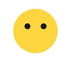 semplice faccia emozione e fumetto giallo emoji illustrazione vettoriale piatta.