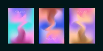 sfondo colorato astratto onda fluida. set di gradiente astratto blu, rosa, rosso, viola e marrone flusso cureve. moderno sfondo pastello per pagina di destinazione, vettore e illustrazione