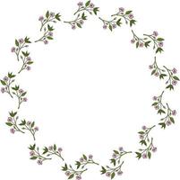 cornice rotonda con rami di sakura creativi su sfondo bianco. immagine vettoriale. vettore