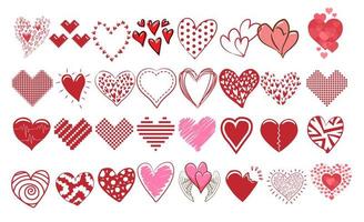 collezione cuore doodle vettore