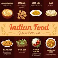 poster di cibo indiano vettore