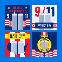 911 post sui social media del giorno del patriota vettore
