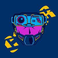 maschera cyberpunk logo vettoriale cyber illustrazione.