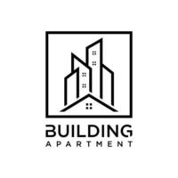 edificio appartamento logo design ispirazione sfondo isolato vettore