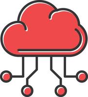 il cloud computing ha riempito il retro vettore