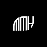 mmh lettera design.mmh lettera logo design su sfondo nero. concetto di logo della lettera di iniziali creative di mmh. mmh lettera design.mmh lettera logo design su sfondo nero. m vettore
