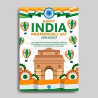 poster del giorno dell'indipendenza dell'india vettore