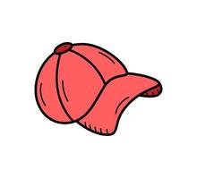 icona del berretto da baseball doodle illustrazione vettoriale, berretto sportivo con visiera. vettore