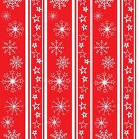 motivo natalizio senza cuciture con strisce di stelle e fiocchi di neve su sfondo rosso. buona stampa per carta da imballaggio e design di imballaggio vettore