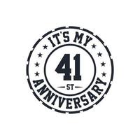 Celebrazione del 41° anniversario di matrimonio, è il mio 41° anniversario vettore