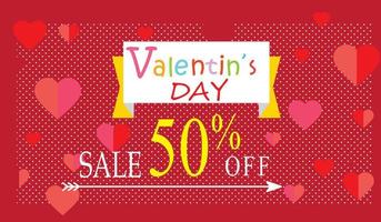 banner di vendita di san valentino in stile linea elegante vettore