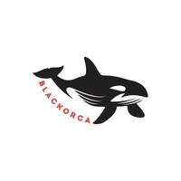 logo della balena dell'orca vettore