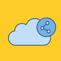 icona del vettore di condivisione cloud che può facilmente modificare o modificare